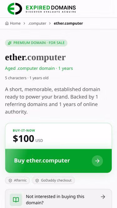 Screenshot of ether.computer