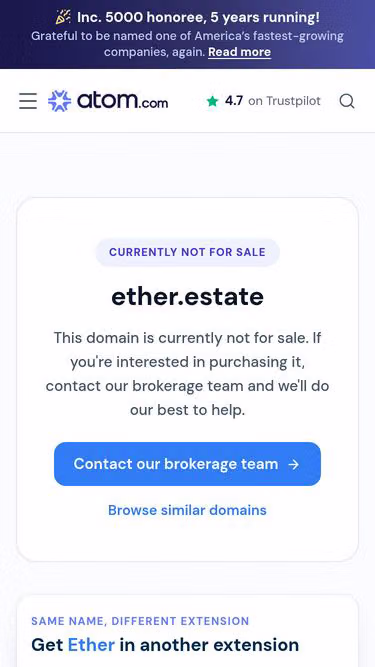 Screenshot of ether.estate