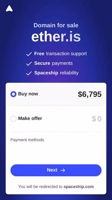 Screenshot of ether.is