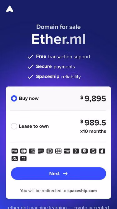 Screenshot of ether.ml