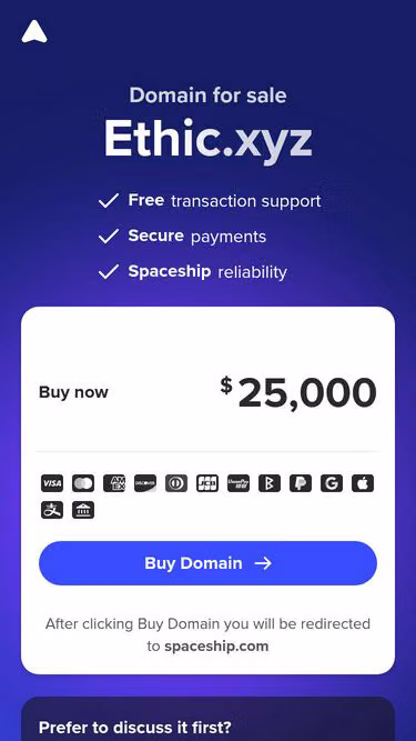 Screenshot of ethic.xyz