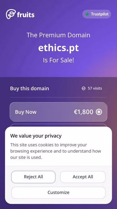 Screenshot of ethics.pt