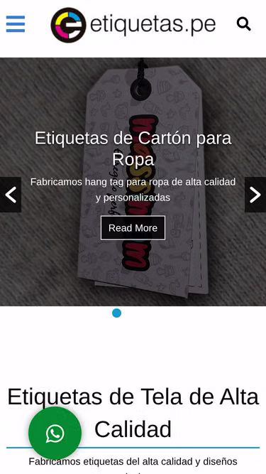 Screenshot of etiquetas.com.pe
