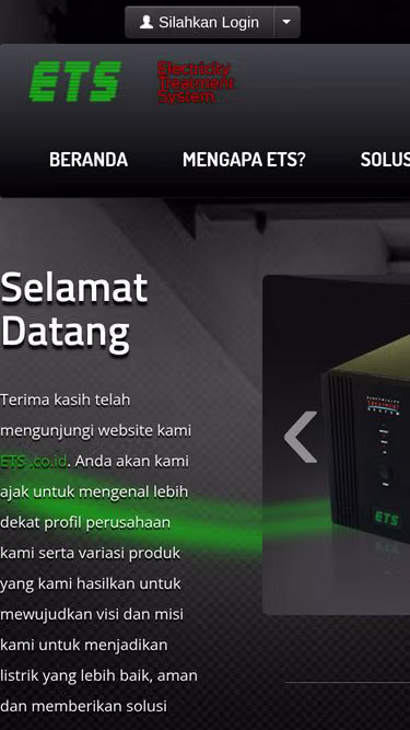 Screenshot of ets.co.id