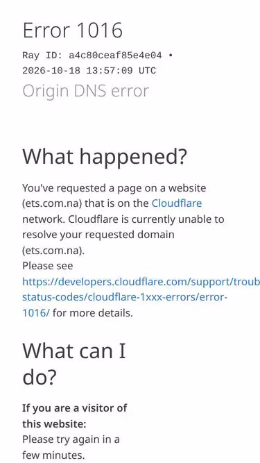 Screenshot of ets.com.na