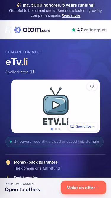 Screenshot of etv.li