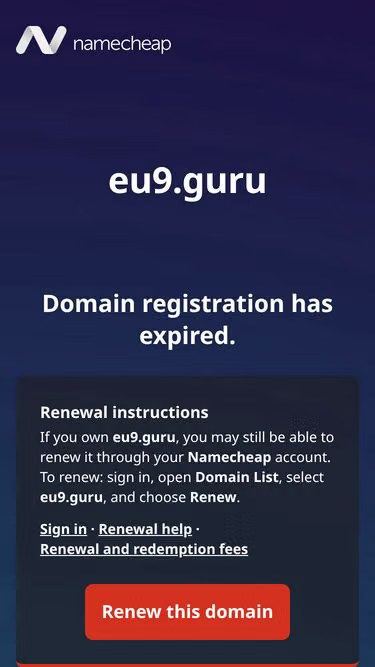 Screenshot of eu9.guru