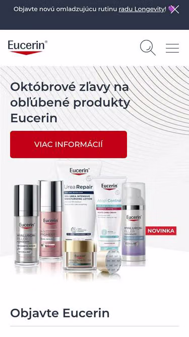 Screenshot of eucerin.sk