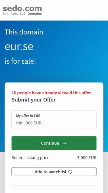 Screenshot of eur.se