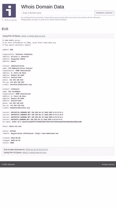 Screenshot of eus.whoswho