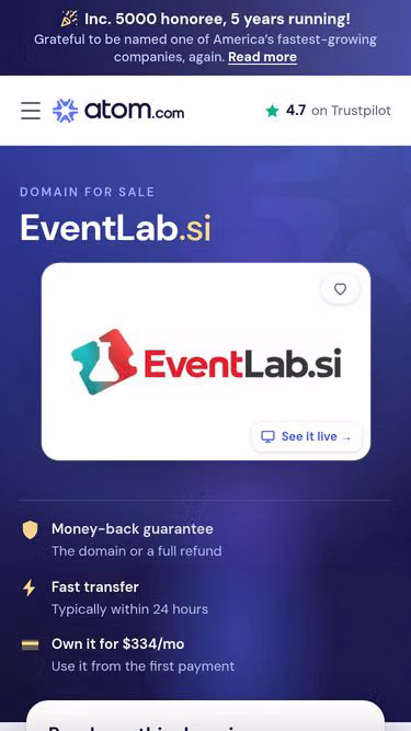 Screenshot of eventlab.si