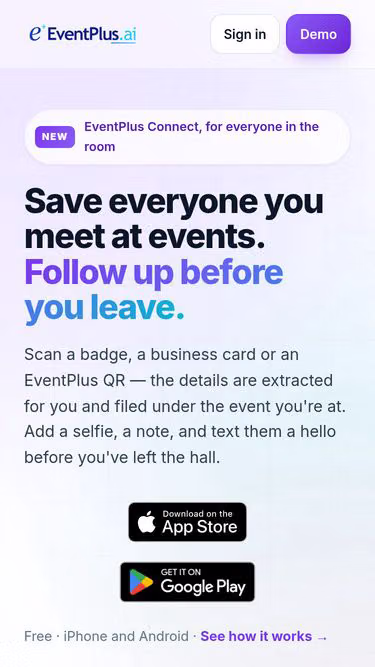 Screenshot of eventplus.ai