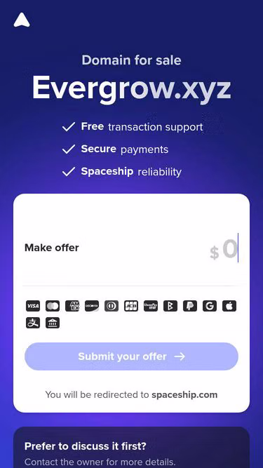 Screenshot of evergrow.xyz