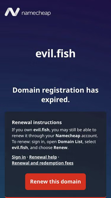 Screenshot of evil.fish