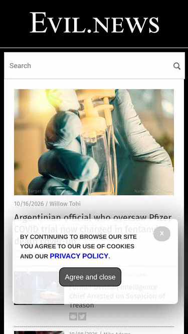 Screenshot of evil.news