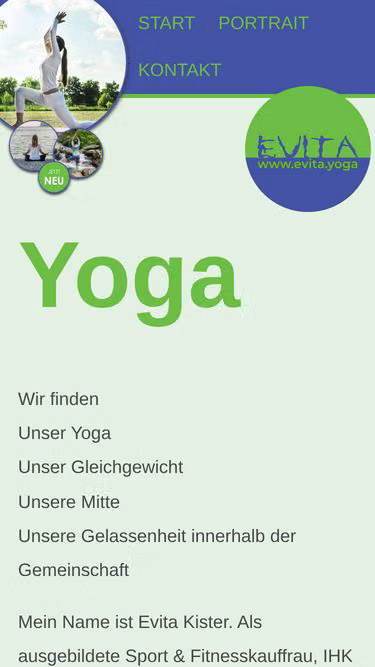 Screenshot of evita.yoga