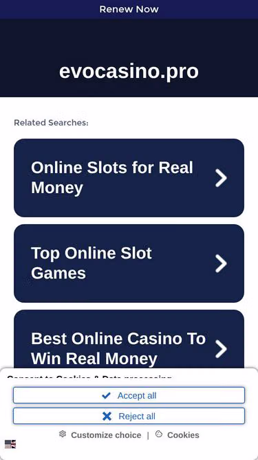 Screenshot of evocasino.pro