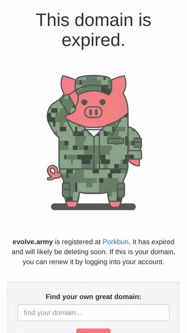 Screenshot of evolve.army