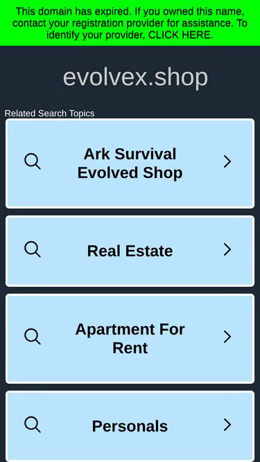 Screenshot of evolvex.shop