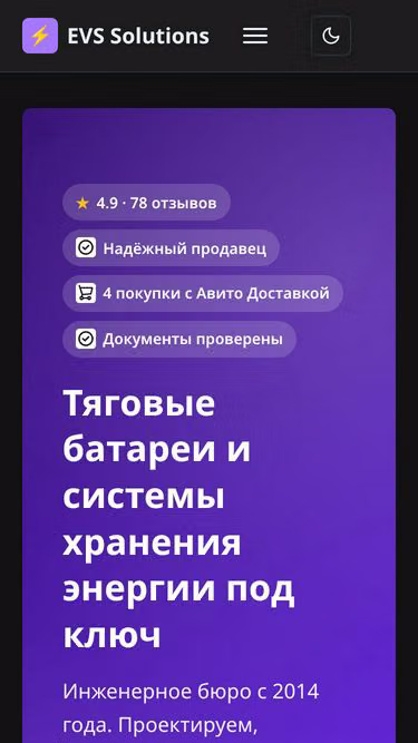 Screenshot of evsolutions.ru