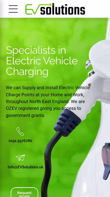 Screenshot of evsolutions.uk