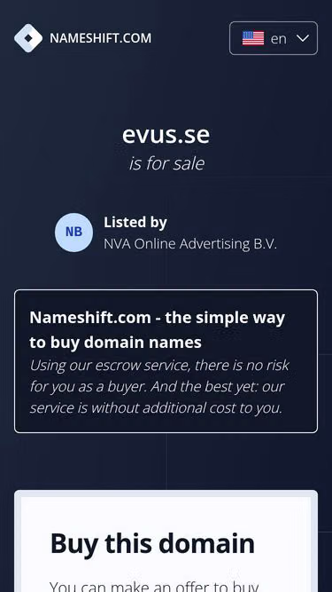 Screenshot of evus.se