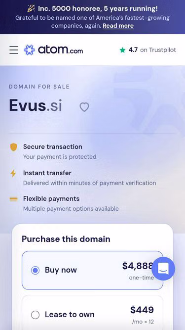 Screenshot of evus.si
