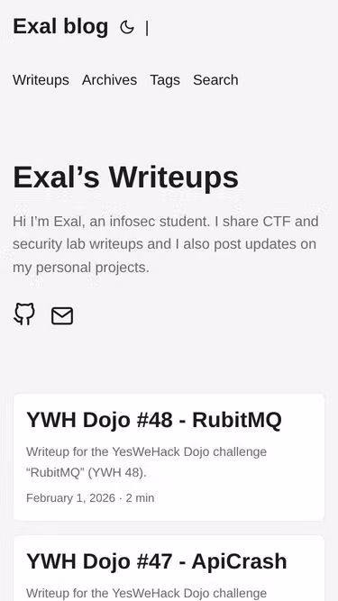 Screenshot of exal.sh
