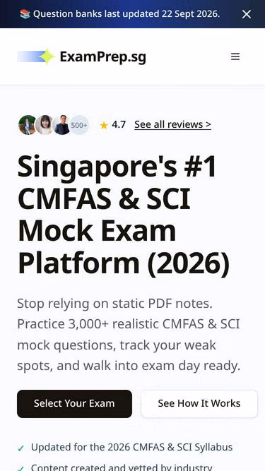Screenshot of examprep.sg