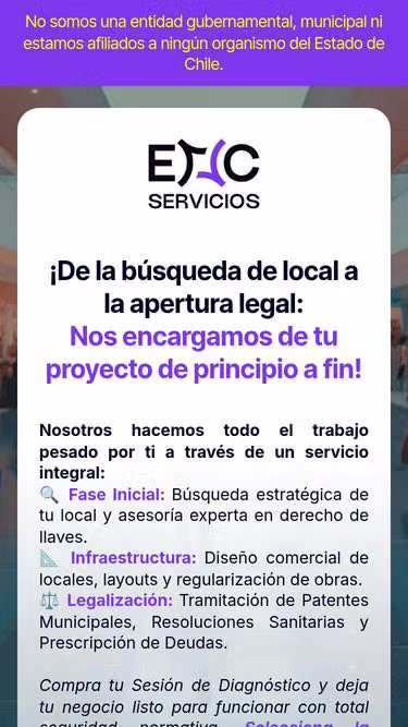 Screenshot of exc.cl