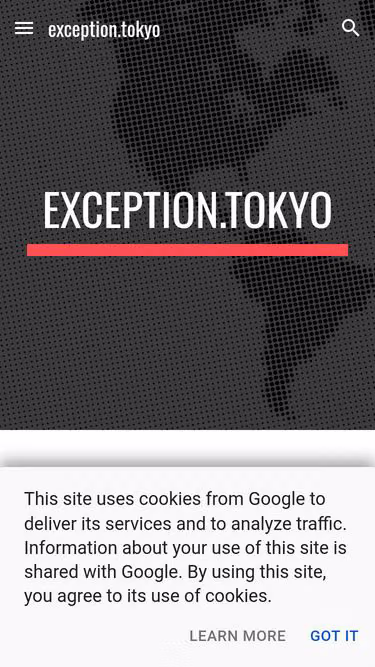 Screenshot of exception.tokyo