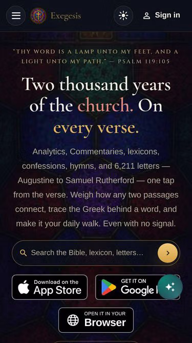 Screenshot of exegesis.church