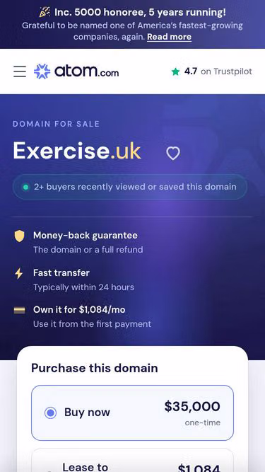 Screenshot of exercise.uk