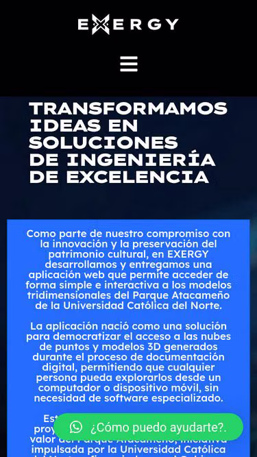 Screenshot of exergy.cl