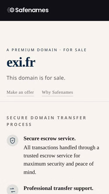 Screenshot of exi.fr
