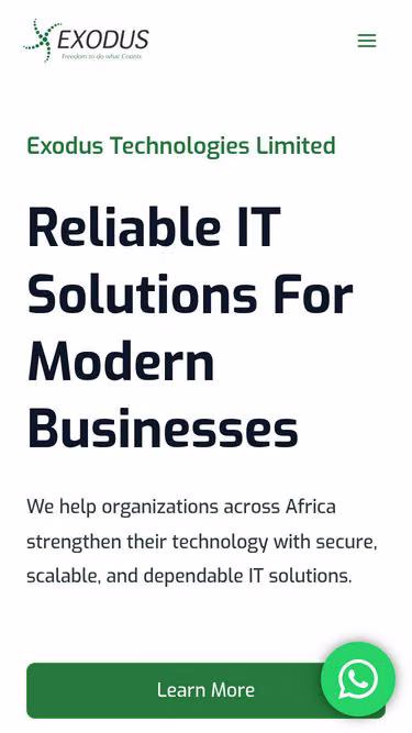 Screenshot of exodus.co.tz