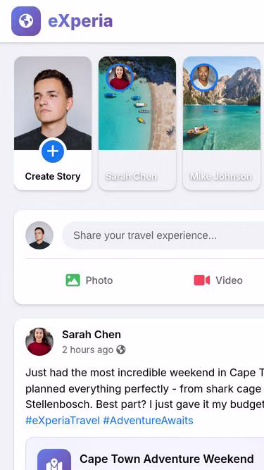 Screenshot of experia.travel
