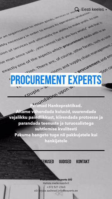 Screenshot of experts.ee