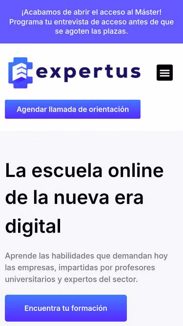 Screenshot of expertus.education