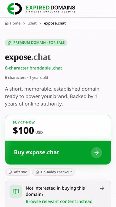 Screenshot of expose.chat