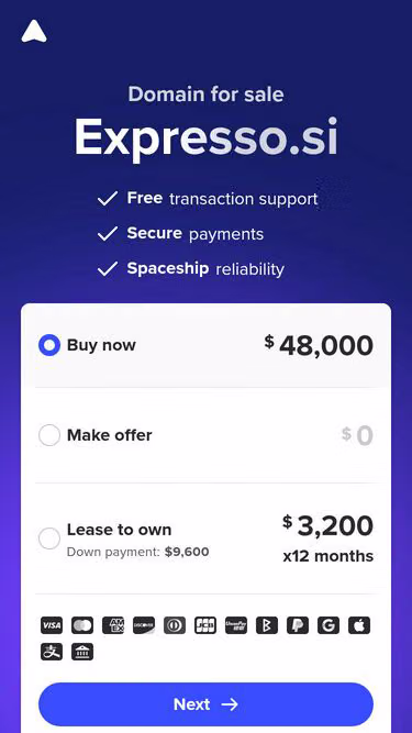Screenshot of expresso.si