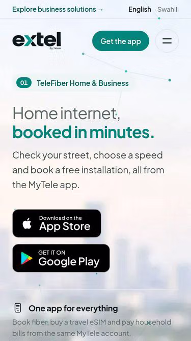 Screenshot of extel.co.tz