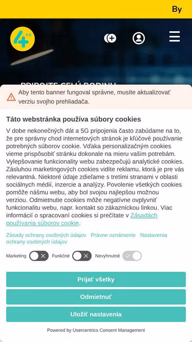 Screenshot of extel.sk