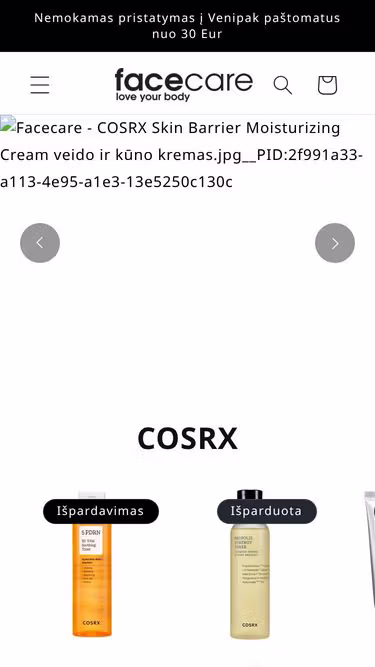 Screenshot of facecare.ee