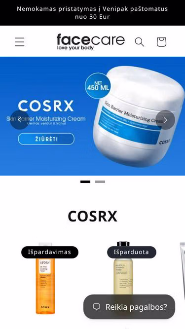 Screenshot of facecare.lt