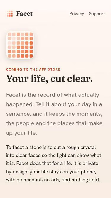 Screenshot of facet.day