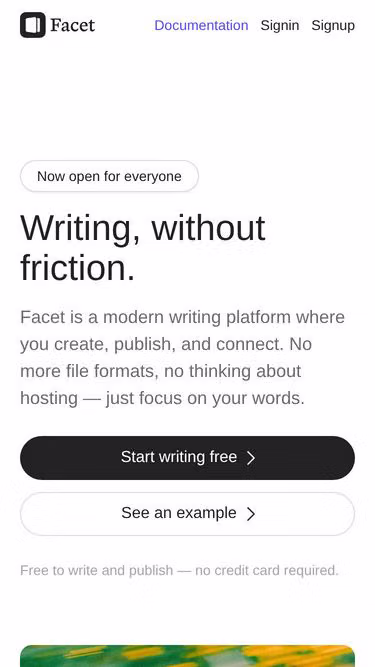 Screenshot of facet.ink