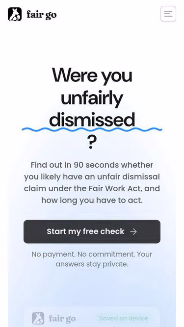 Screenshot of fair-go.ai