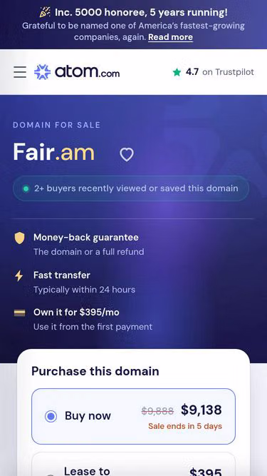 Screenshot of fair.am