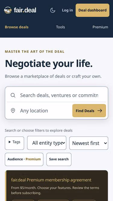 Screenshot of fair.deal
